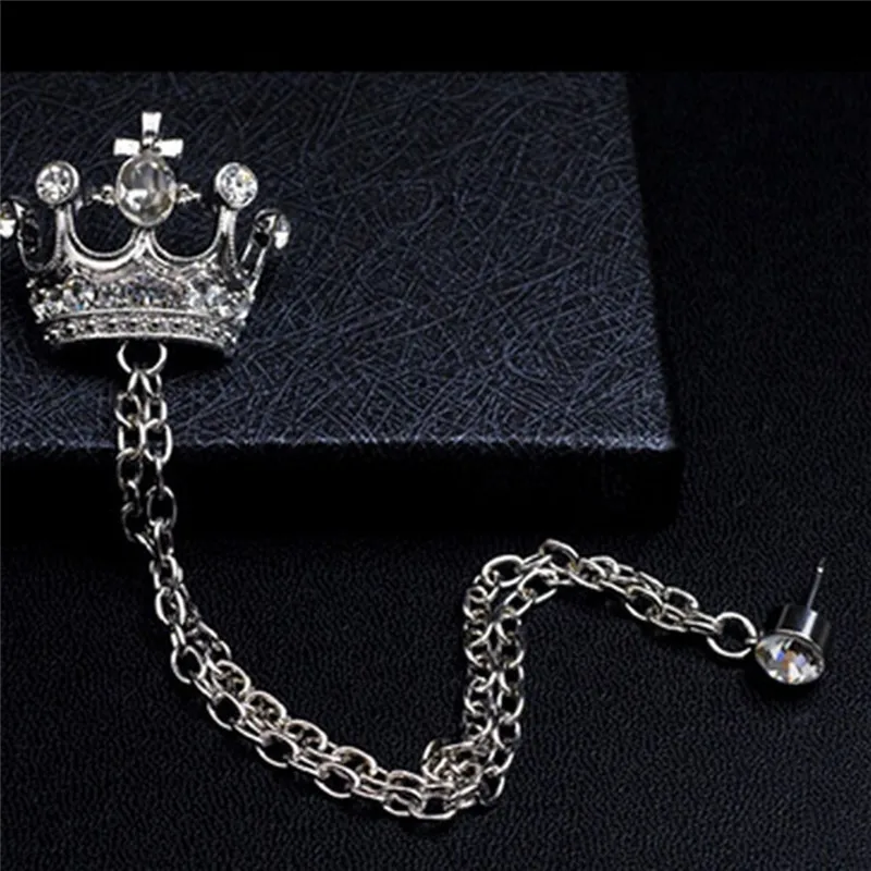 Новая мода Корона Брошь для мужчин высокого класса горячая распродажа костюмов