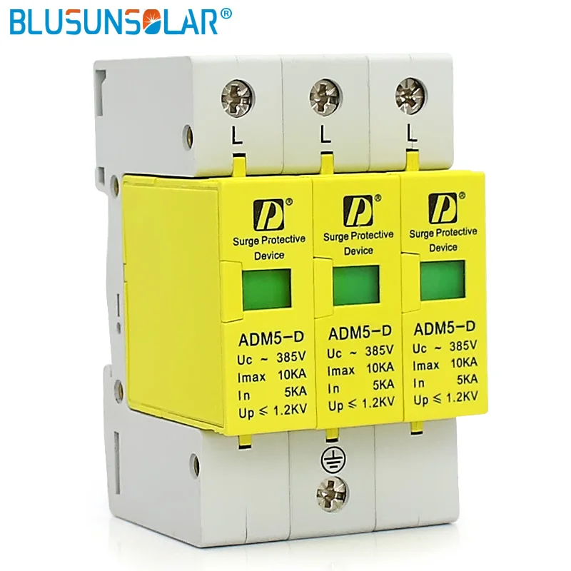 

20 pec Din Rail 35mm 3P 5KA 10KA 385V AC Household Low-Voltage Anti-Lightning SPD Surge Protection Device