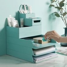 A4 Paper Organizer Document Plastic Case Table Desk Storage Superposition Holder，Waterproof, Moisture-resistant and Durable.