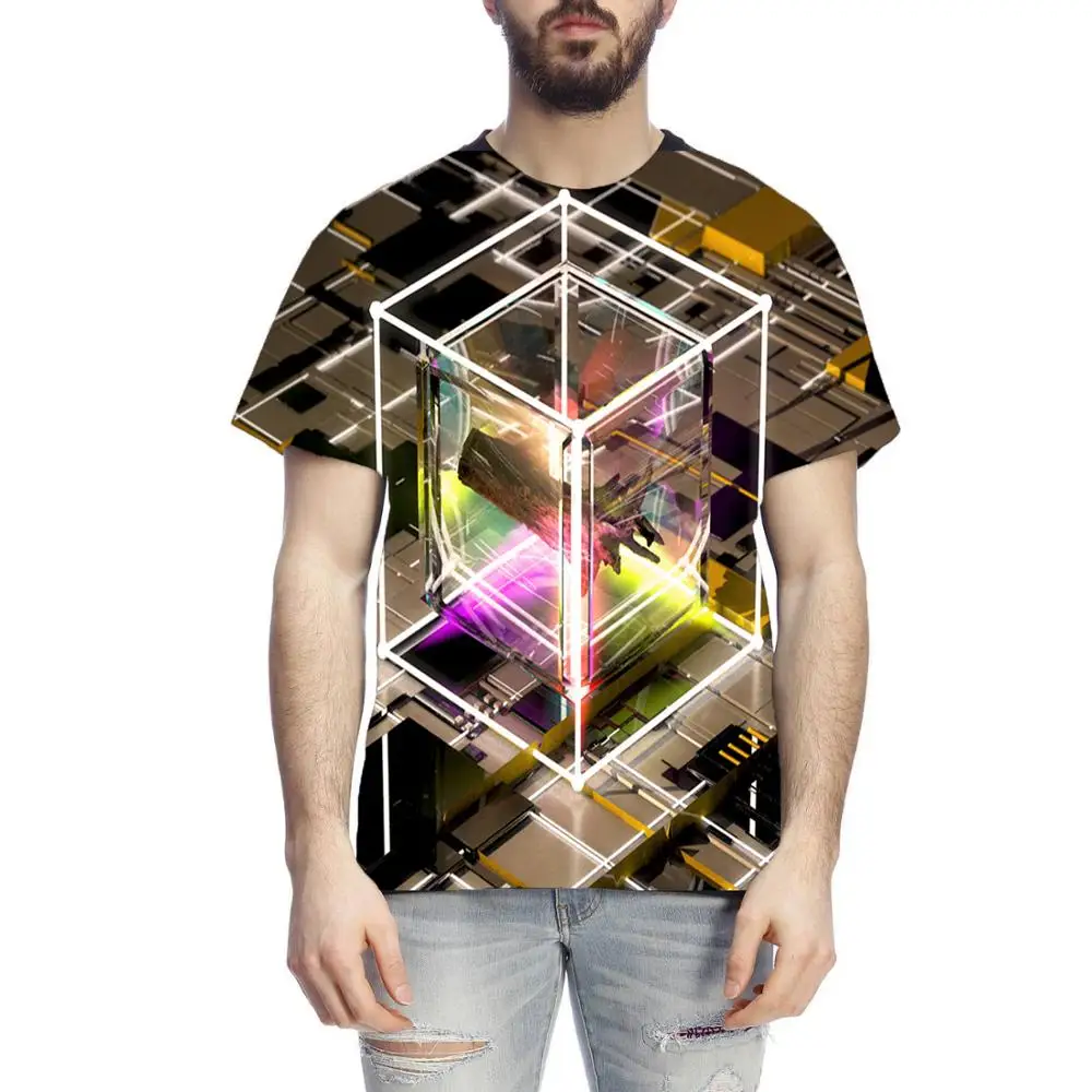 

New 3D Rhombus vortex graphics T-shirt Fashion Men's T-shirt 3D Printing T-shirt Men and Women Casual Short Sleeve New T-shirt