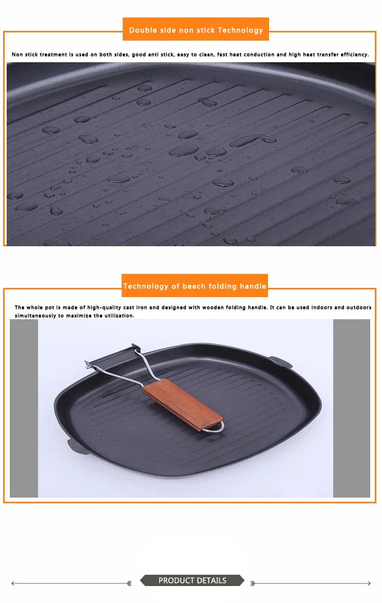 Сковорода для стейка чугунная с антипригарным покрытием | Дом и сад