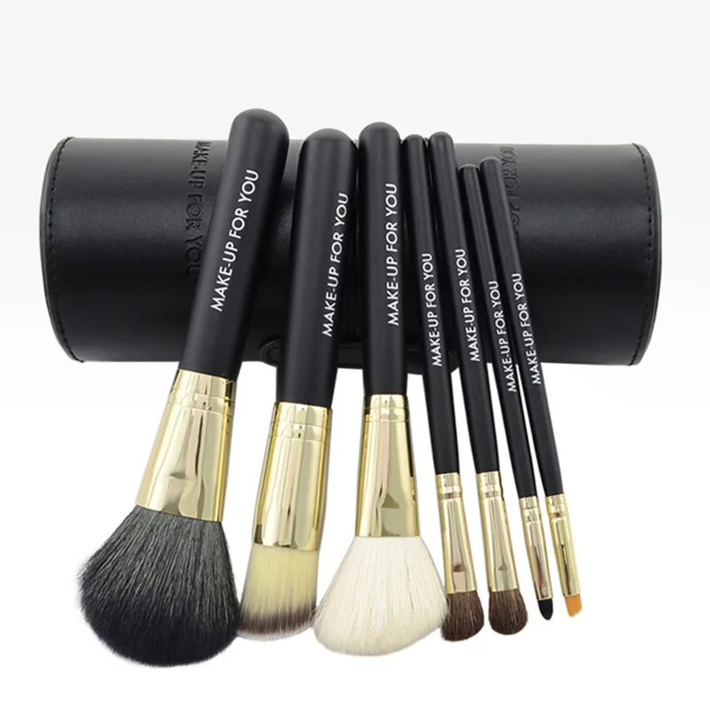 7 шт. набор кистей для макияжа с держателем чехол из искусственной кожи дорожная