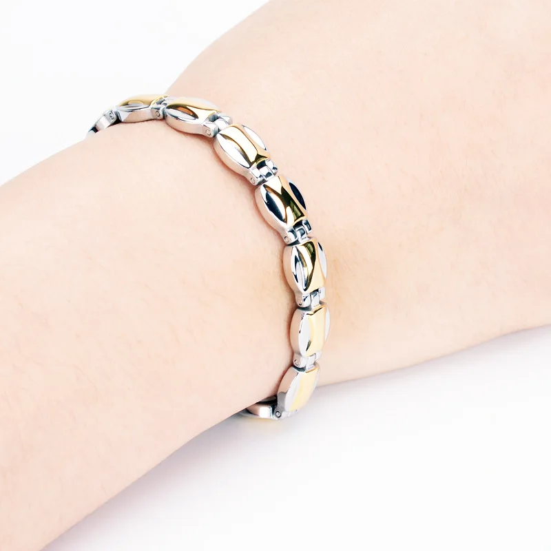 Мужские браслеты для здоровья браслет из нержавеющей стали золотого и