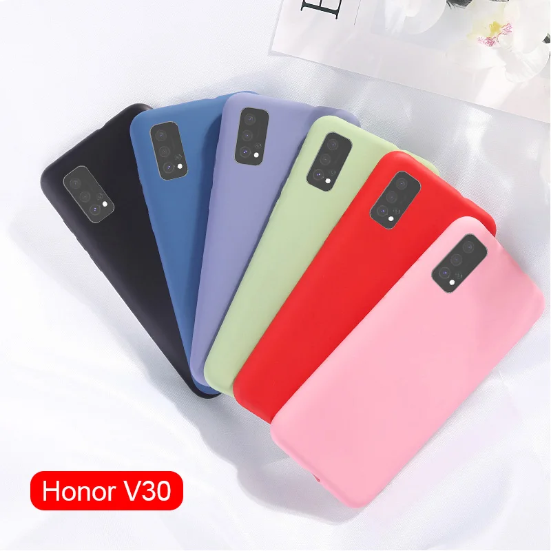 Оригинальный чехол из жидкого силикона для huawei honor v30 pro мягкий чехлы на huwei v 30 30pro