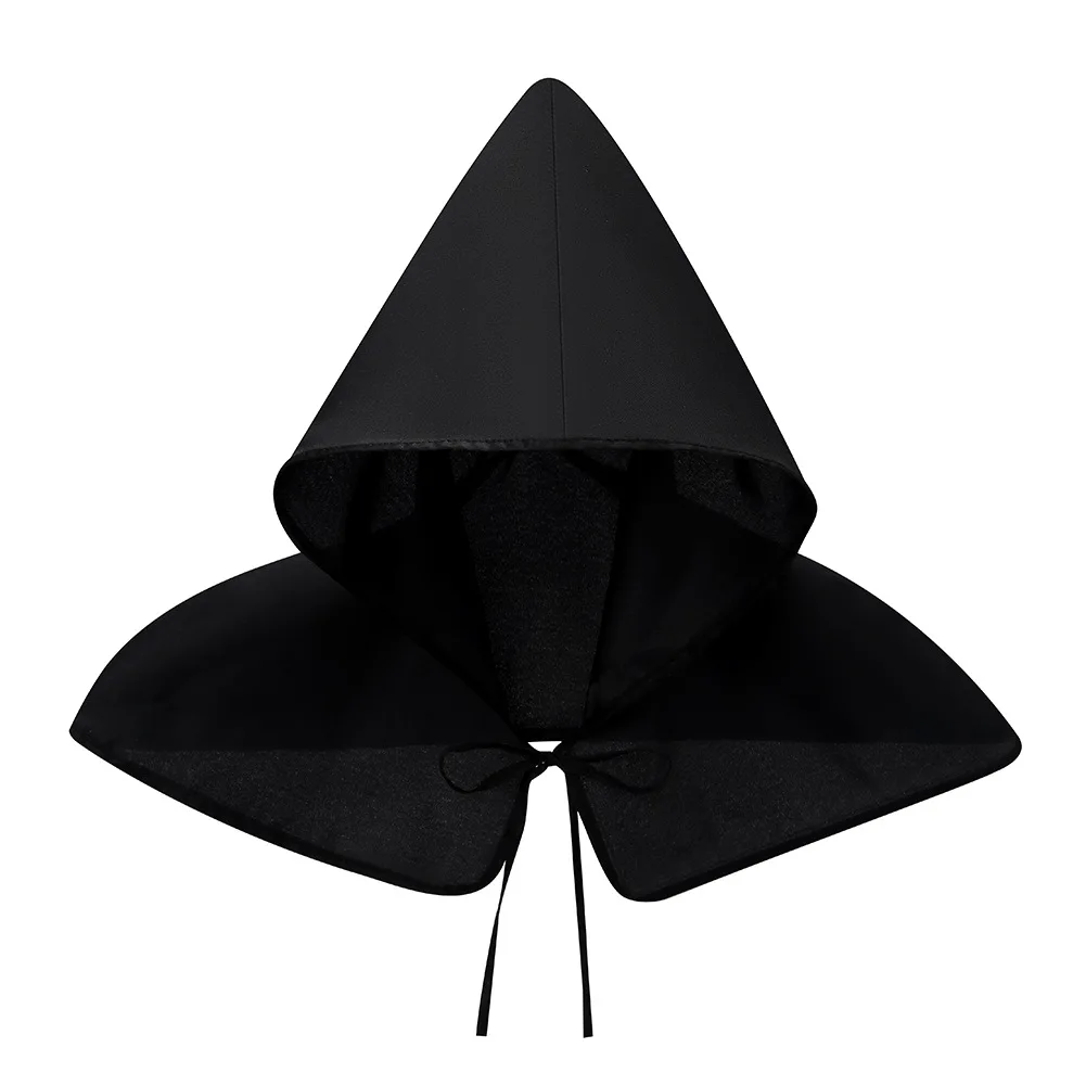Vintage Black Cloak Unisex Gothic Accessories Medieval Hooded Cape Wizard Sorcerer Holloween Costumes Cosplay Props | Тематическая