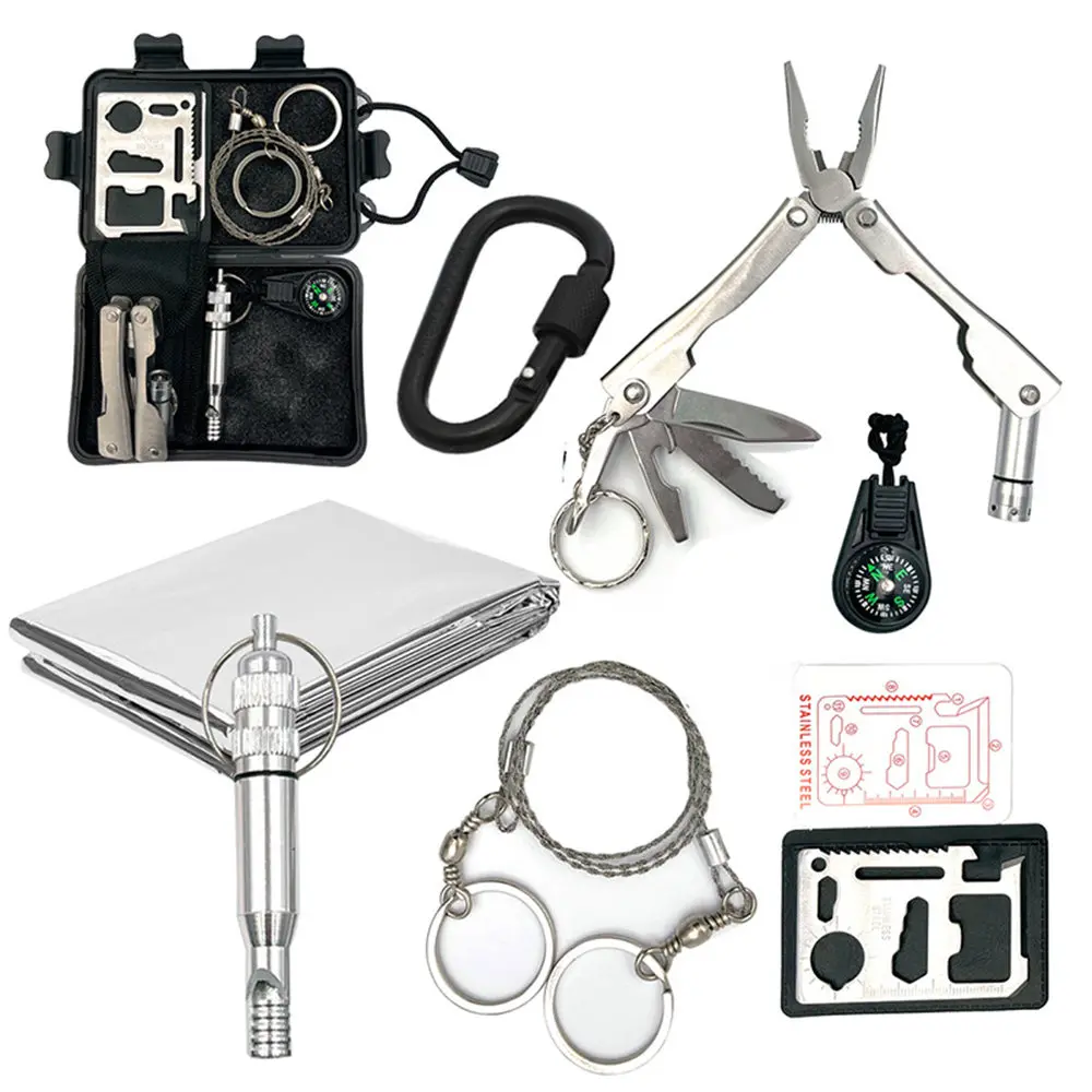 

7 In 1 SOS Kit Outdoor Emergency Equipment Box For Camping Survival Gear Kit
