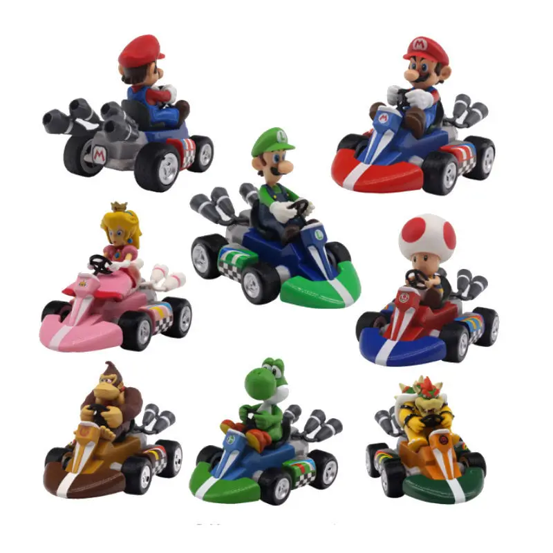 Аниме Супер Братья Марио Фигурки 15 см Луиджи динозавры Ослик Kong Bowser картинг