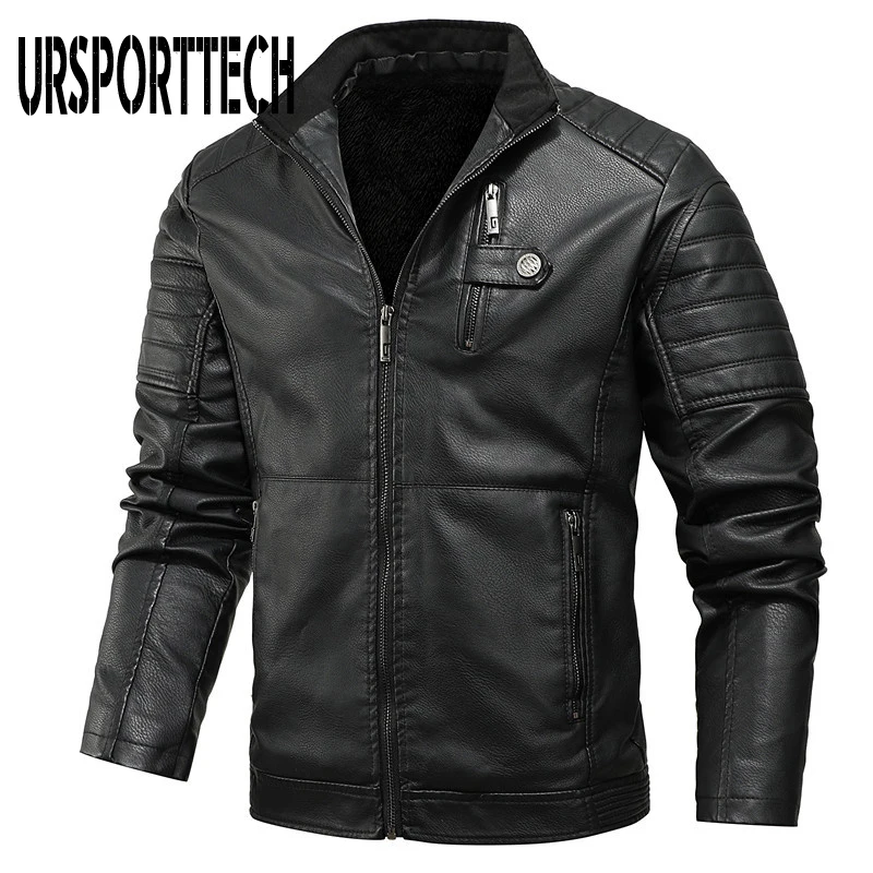2020 New Winter Motorcycle Jacket Men Warm Thick Fleece Leather Jacket Man Biker Punk Vintage PU Leather Jacket Windbreaker Coat new motorcycle jackets men vintage retro pu leather jacket punk classical windproof moto jacket motorcycle slim biker coat