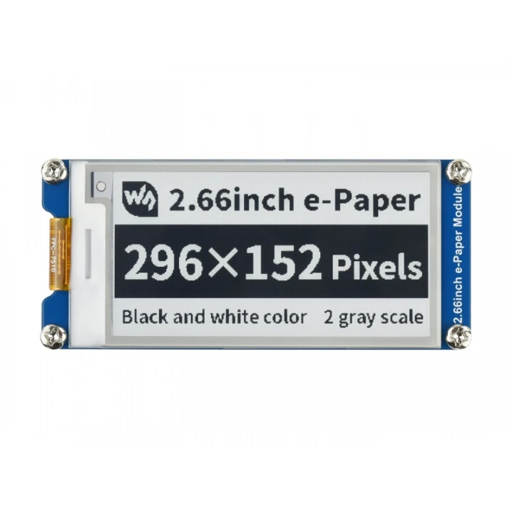 

Waveshare 296*152, 2.66inch E-Paper E-Ink Display Module, Black / White