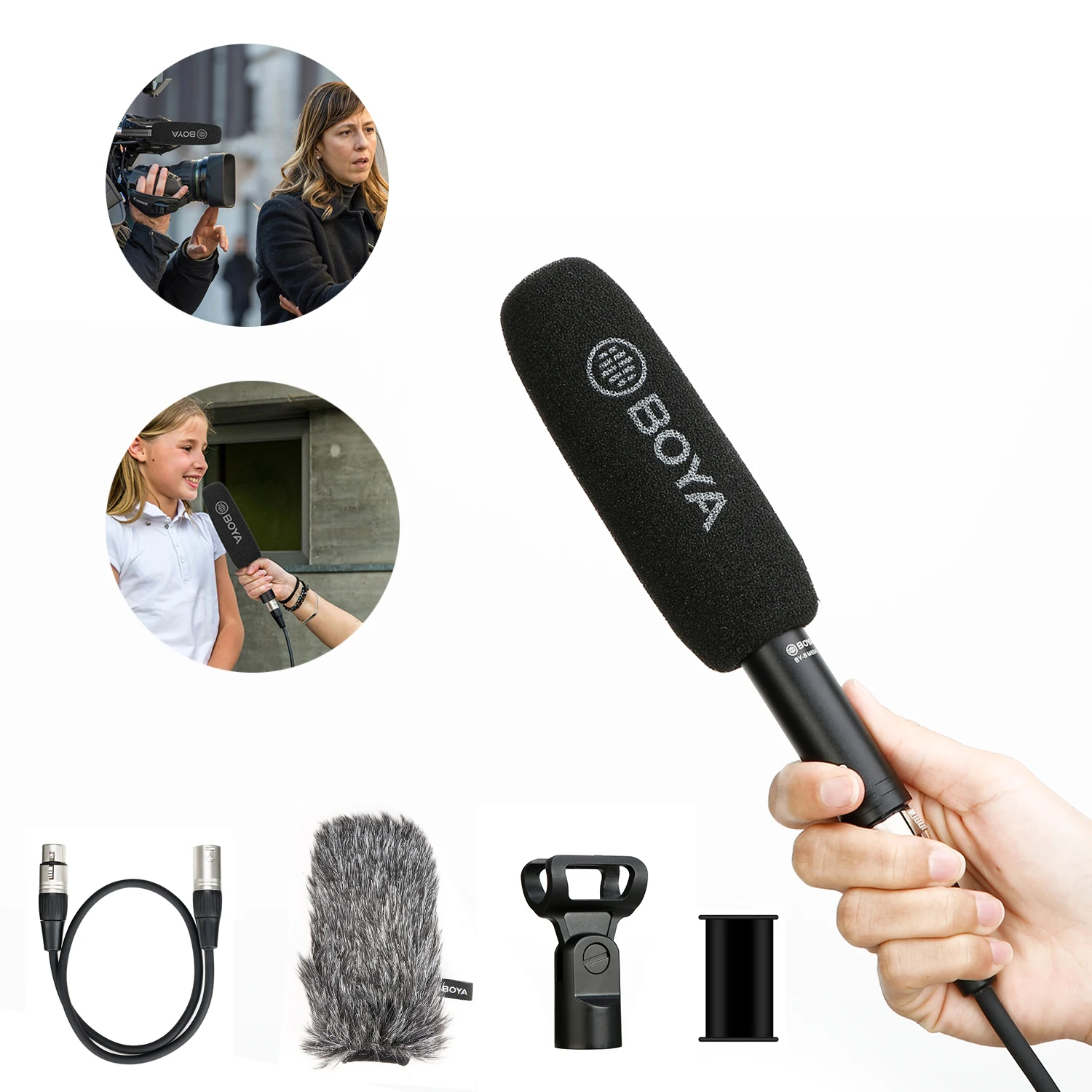 

BY-BM6040 Cardioid Shotgun Microphone Captures Natural-Sounding Audio for Broadcast, TV Shoots, Location Shooting, Documentaries
