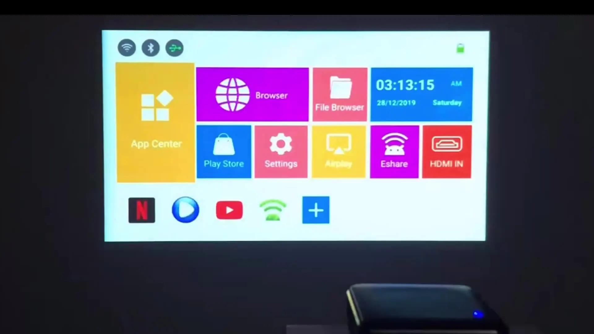 

DLP 4K мобильный портативный проектор 16 ГБ 32 ГБ встроенный Menory бытовой Android Мини Смарт-проектор