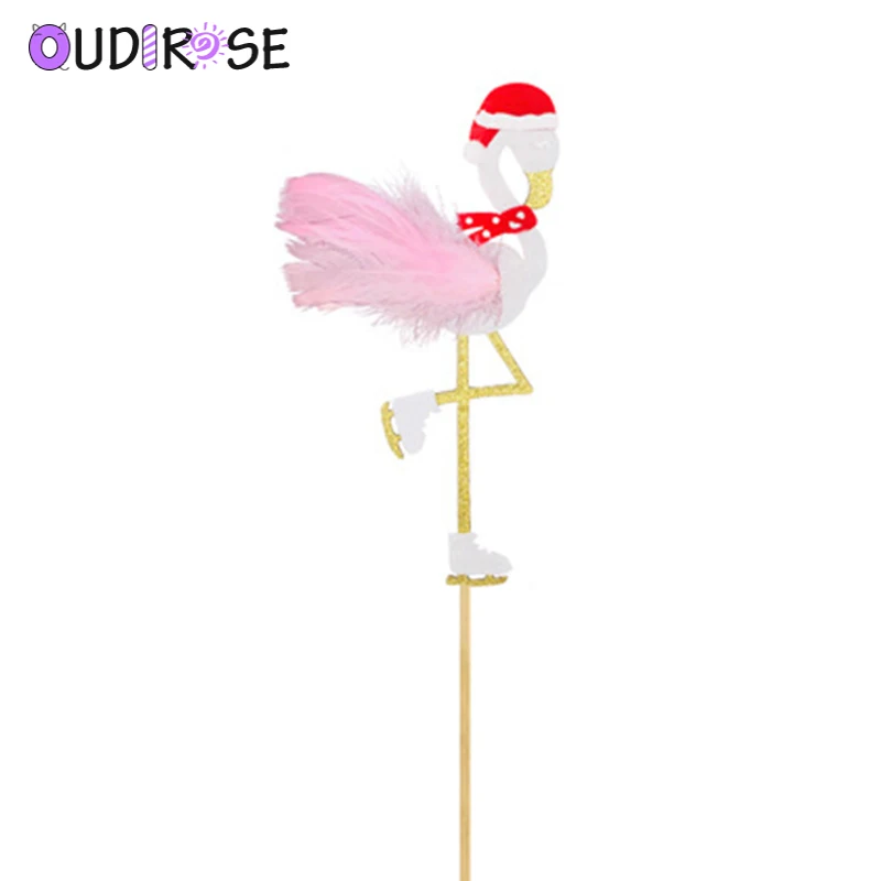 Симпатичные фламинго украшение для именинного торта гирлянда украшения