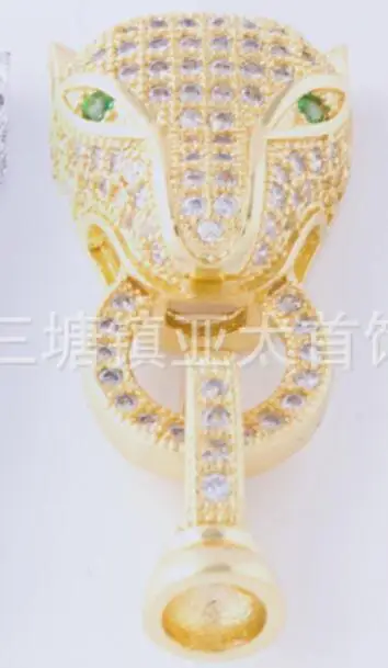 Женское ювелирное изделие Очаровательная леопардовая пуговица 10-11 мм золотое