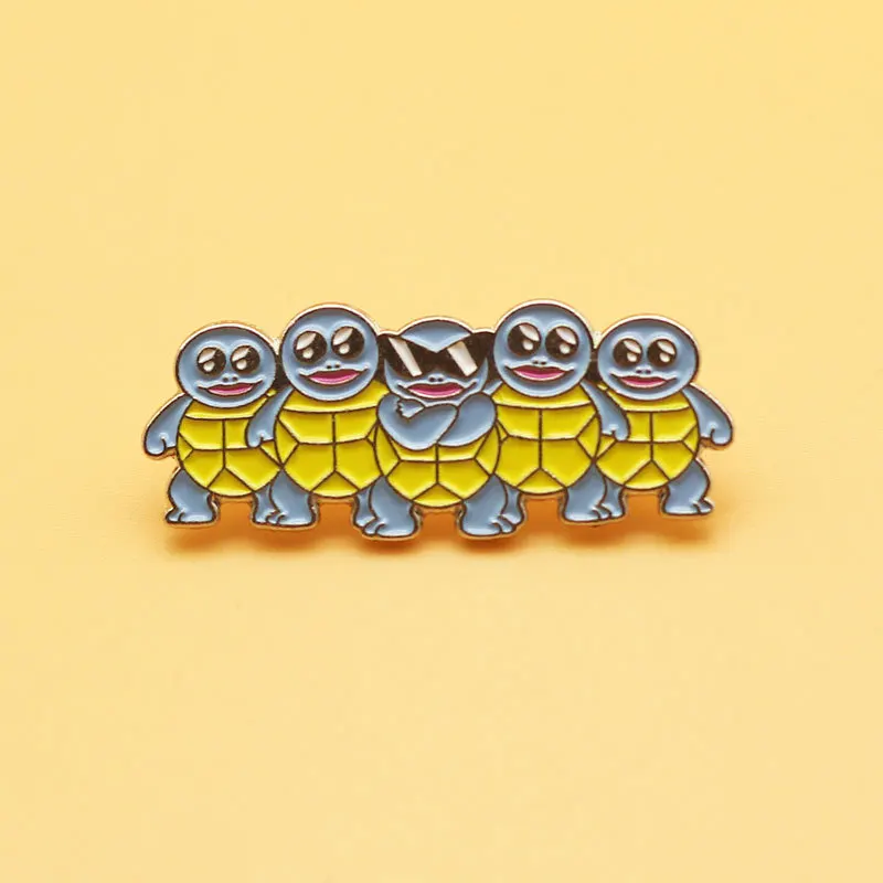 

XM-funny Riman Elf Jenny Turtle Cartoon Brooch Alloy Enamel Metal Badge Pin Collar Pin Anime Accessories