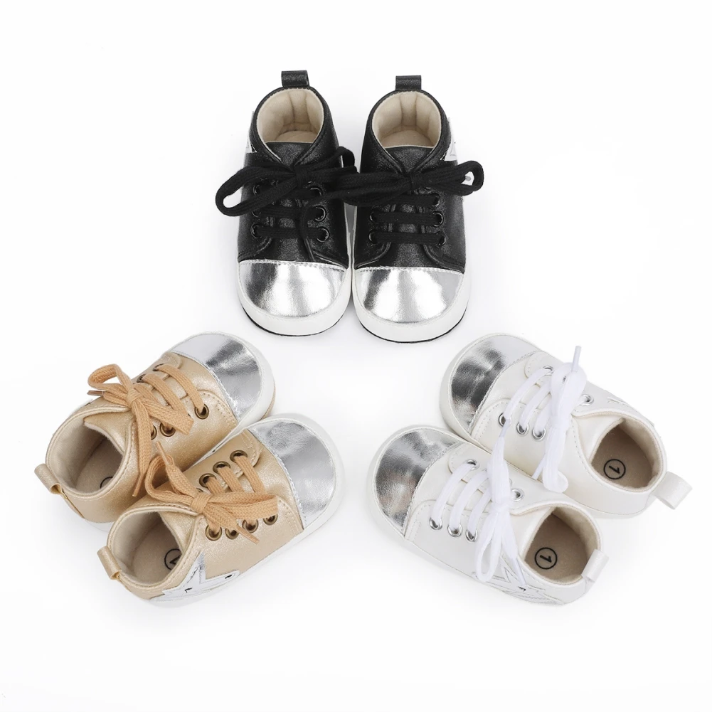 

Newborn Baby Shoes Boy Girl Classical Sport Soft Sole PU Leather Anti-silp Baby Girls Sneakers Moccasins 0-18M