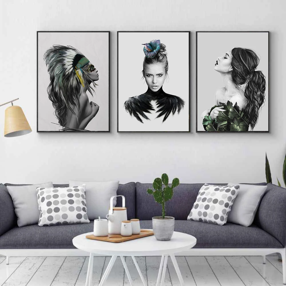 

Fashion Sexy Girl Posters and Prints Woman Watercolour Canvas Painting Abstract Female Wall Art Pictures Living Room Home Decor