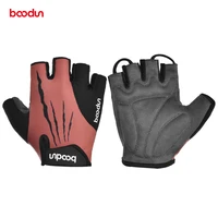 boodun suede fabric road bike half finger gloves shockproof mtb biciclet guantes ciclismo cycling outdoor sport short mittens