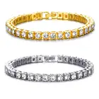 Мужской теннисный браслет в стиле хип-хоп, теннисная цепочка со сверкающими кристаллами, Ювелирное Украшение с цепочкой из фианитов