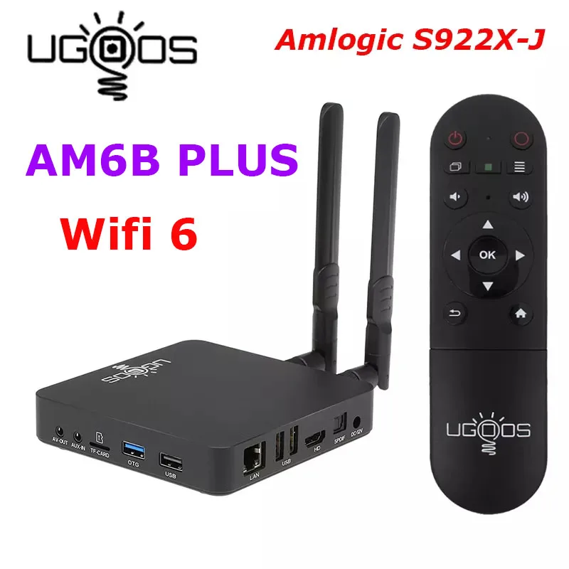 UGOOS AM6B Plus Android 9 0 Смарт ТВ коробка 4 Гб DDR4 32 Встроенная память Amlogic S922X J BT 5 Wi Fi 6 LAN 1000M