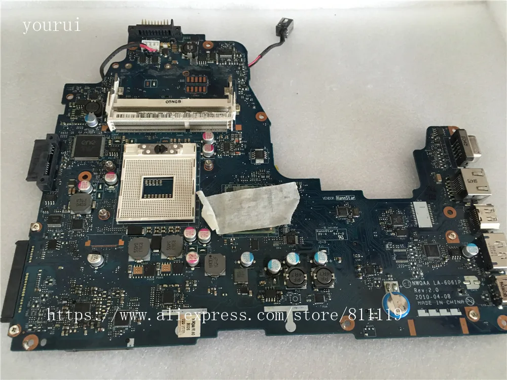 Оригинальная материнская плата yourui для Toshiba satellite A660 A665 модель NWQAA LA 6061P 100%