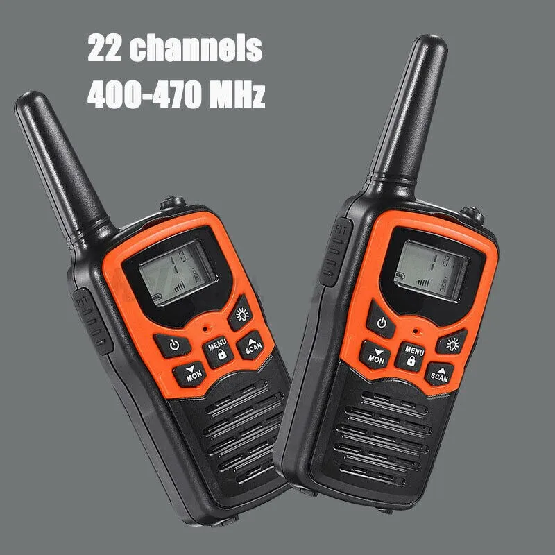 

2pcs Portable Mini Walkie Talkie Handheld Radio 10 km UHF 400-470 MHz Dual Band 22 Channels For Outdoor Camping Hunting