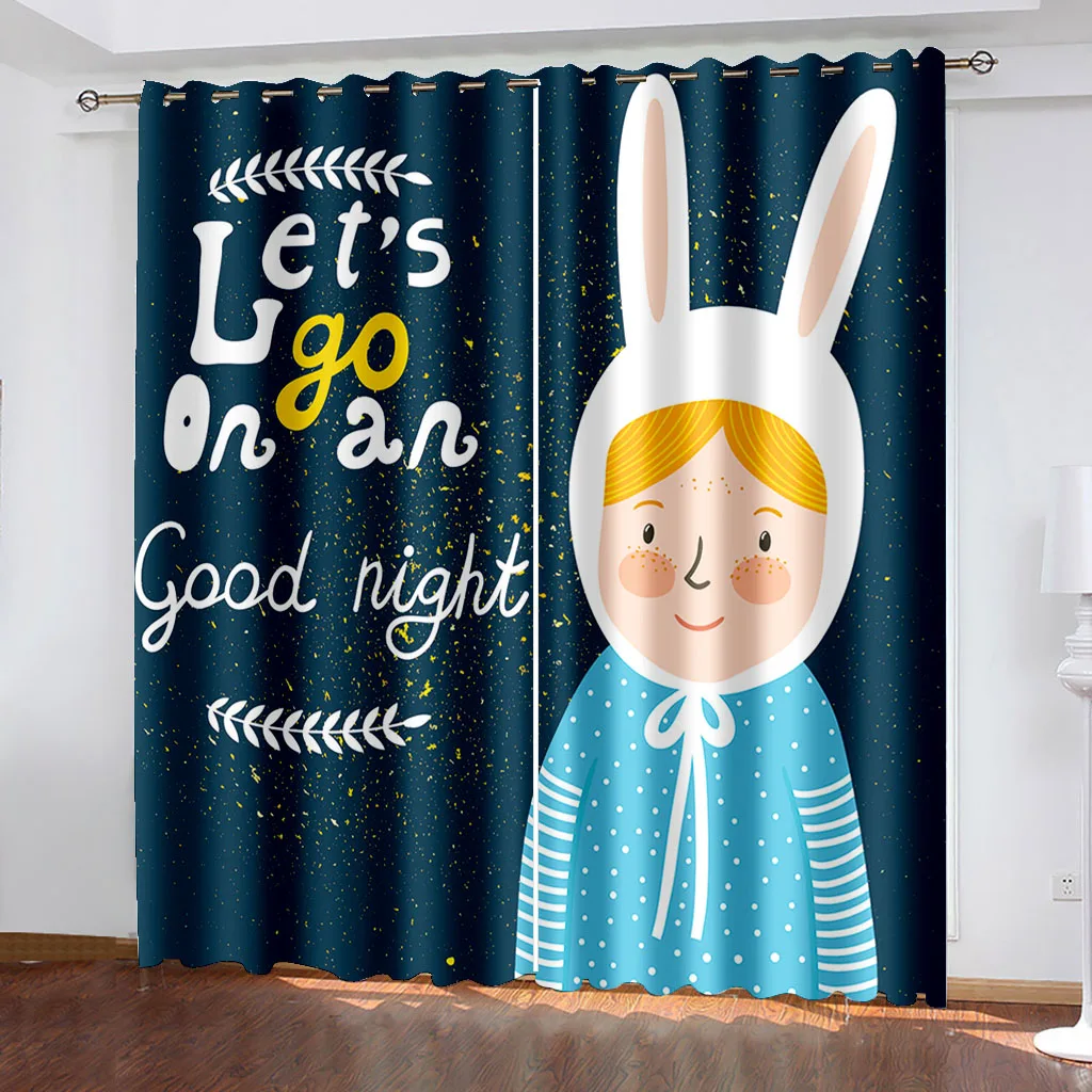 

3D Cartoon Fox Small Animal Pattern Blackout Curtain Kit Suitable for Sleeping and Eye Protection In Children's Bedroom