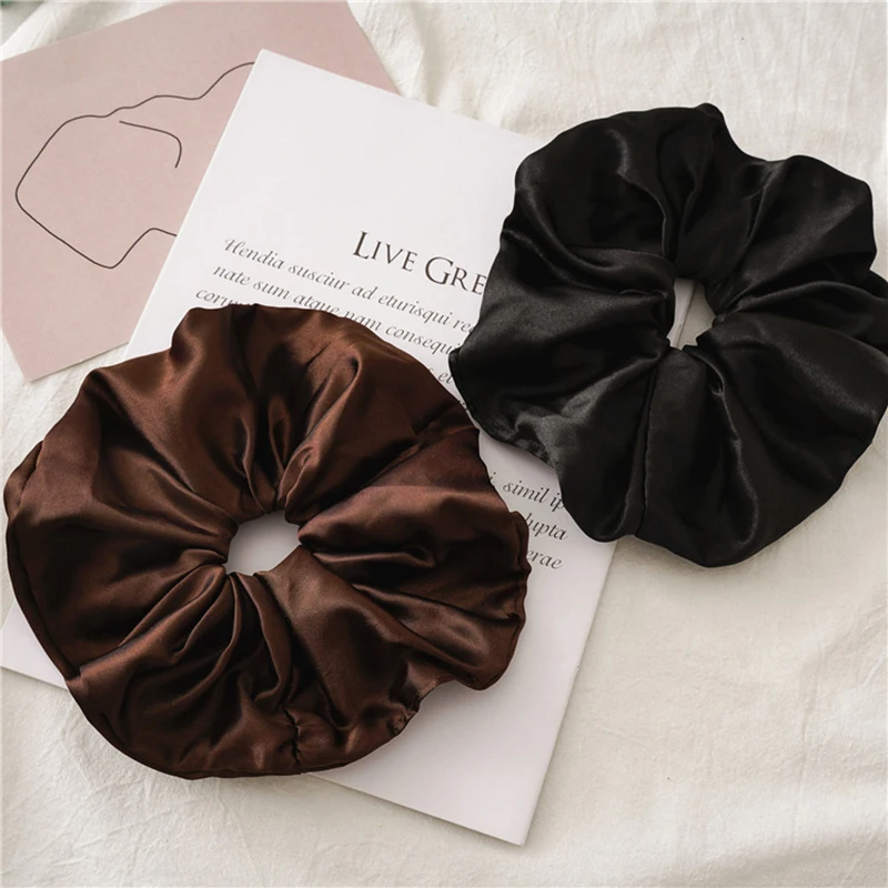 

Women Satin Silk Hair Tie Elastic Scrunchies Ponytail Holder Hair Rope Rings New Christmas Hair Accessories Wholesale Oversize