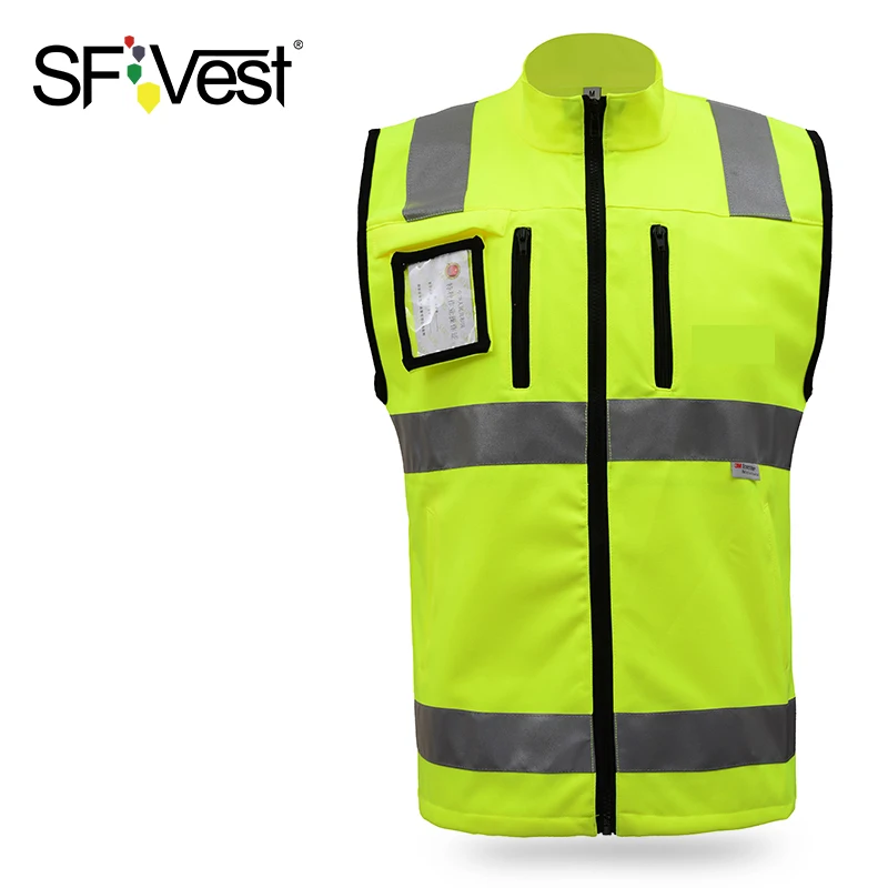 SFVest High Visibility Reflective Safety Vest Reflective Vest Multi Pockets Workwear Security Warning Safety Waistcoat
