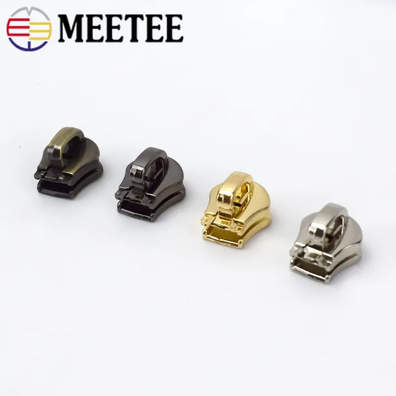 Meetee 10 шт. 3#5#8#10# металлическая молния головка Потяните слайдер молния замок сумка багаж одежды DIY Ремкомплект аппаратные средства Аксессуары AP604