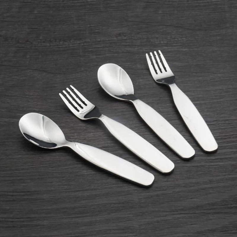 

2 Pcs/set Stainless Steel Spoon And Fork Set For Children Tableware Dinner Soup Spoon Salad Fork Dinnerware Set
