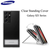 2021 original samsung galaxy s21 ultra 5g s21 plus clear standing case jdm clear cover with stand transparent back case