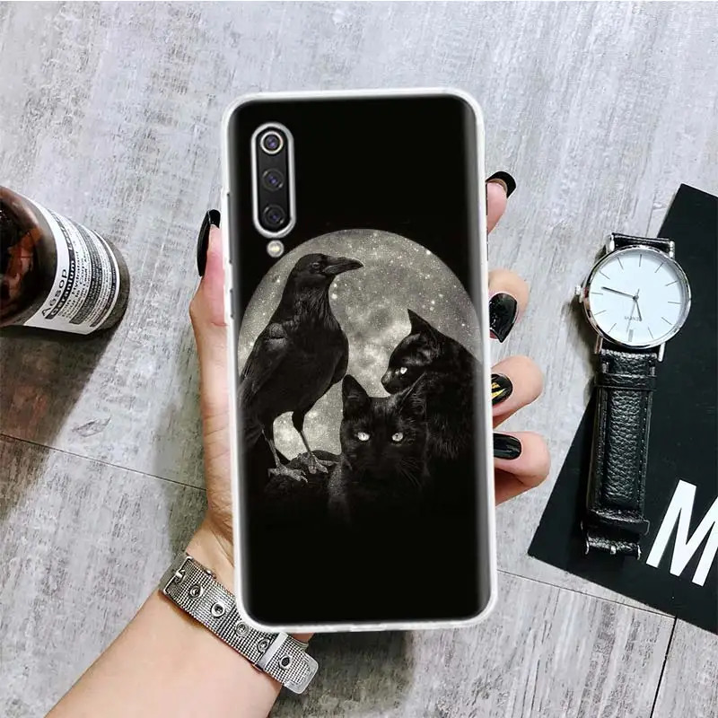 Чехол для телефона с вороной и темным черепом Xiaomi Redmi Note 10 9 8 11 Pro 11T 11S 10S 9S 9A 9C 9T 8T 8A 7