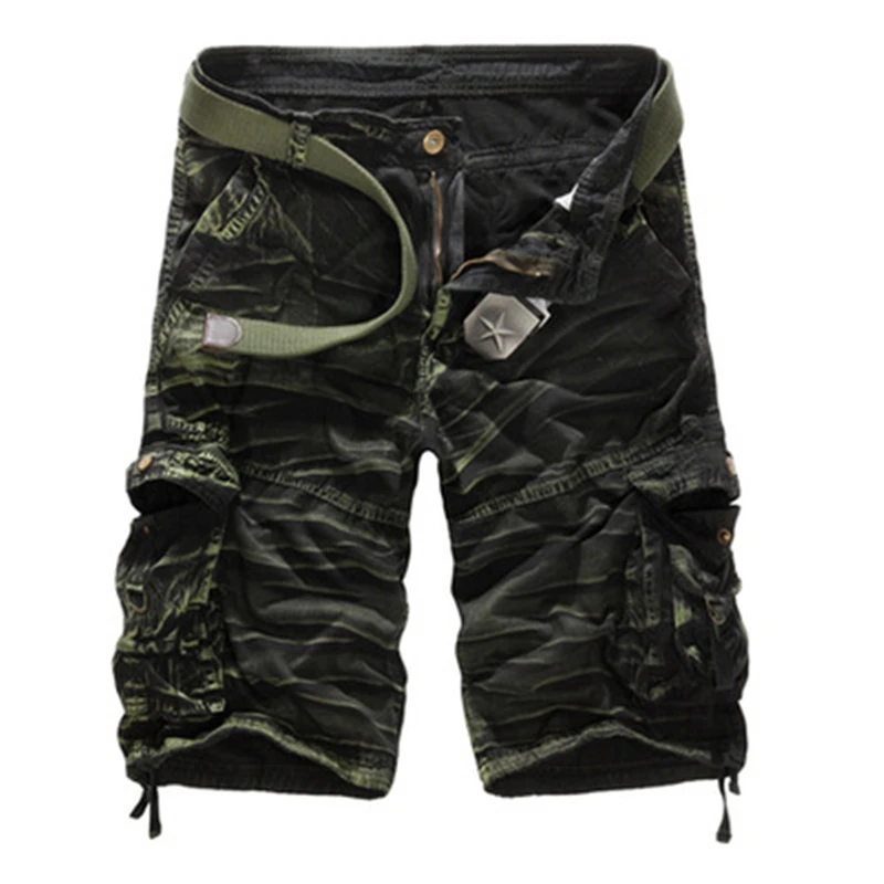 

FOJAGANTO Summer Cargo Shorts Men Casual Outdoor Military Men's Shorts Multi-Pocket Calf-Length Short Pants Men