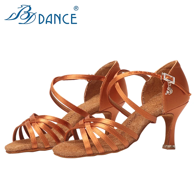BD Latin Dance Shoes Authentic Female Soft-Soled Dancing Professional National Standard BDSALSA 216 Ballroom FREE BAG BDDANCE
