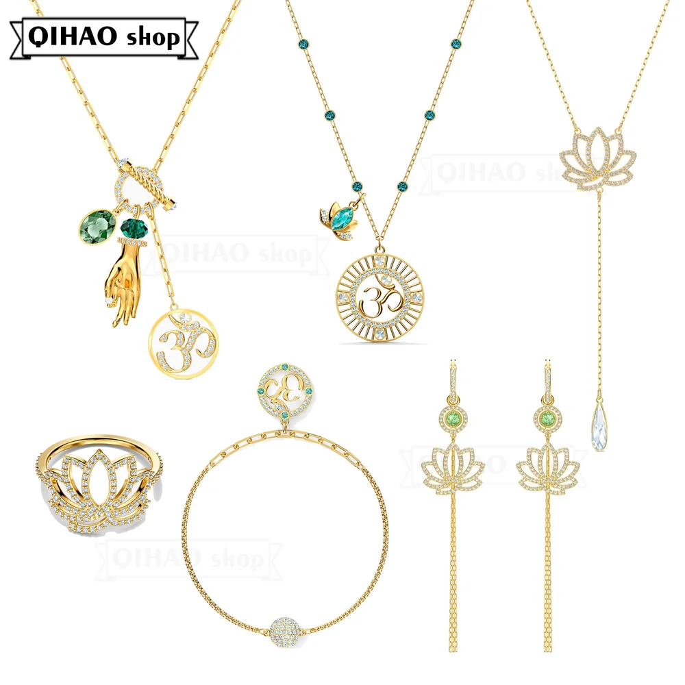 

2021 New High Quality Swa 1:1 Fashion Jewelry Blooming Lotus Lady Pendant Necklace Romantic Birthday Gift For Women