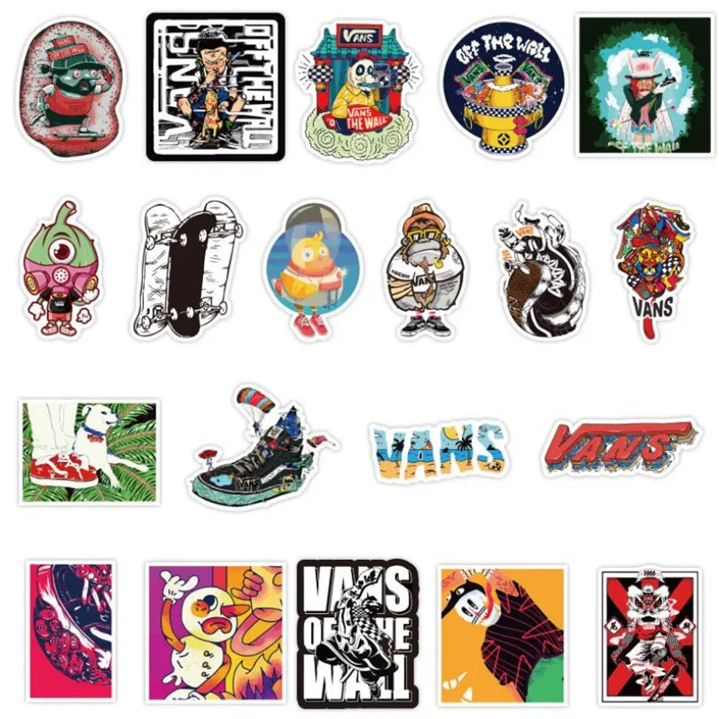 103050 pcs flut marke logo cartoon graffiti gepäck elektrische kühlschrank auto gitarre wasserdichte aufkleber großhandel free global