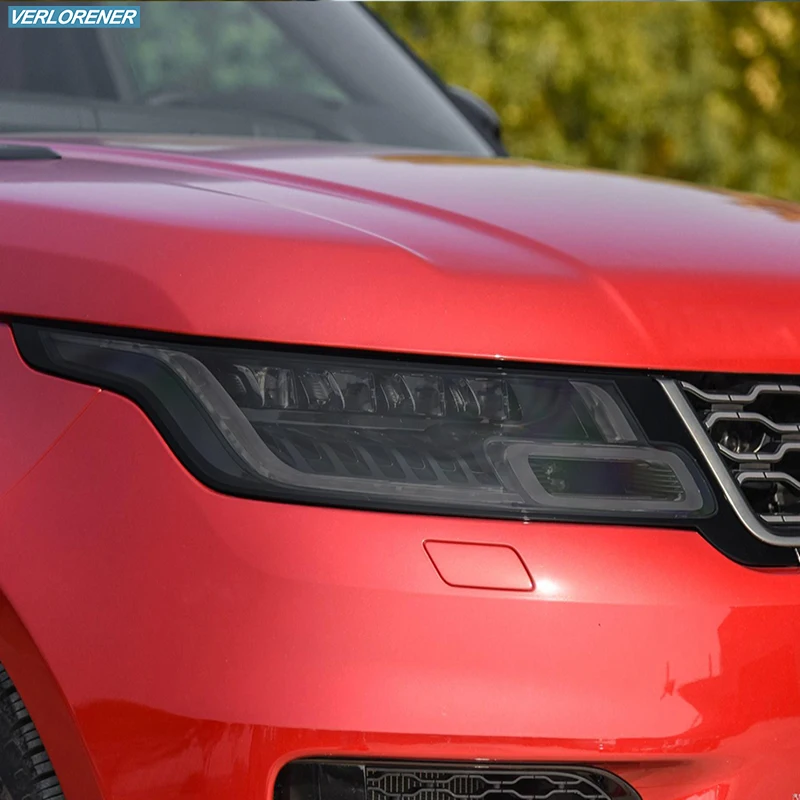 2 Pcs Car Headlight Protective Film Smoked Black Tint Wrap Vinyl Transparent TPU Sticker For ange Rover Sport L494 2014-2021 2 Pcs Car Headlight Protective Film Smoked Black Tint Wrap Vinyl Transparent TPU Sticker For ange Rover Sport L494 2014-2021