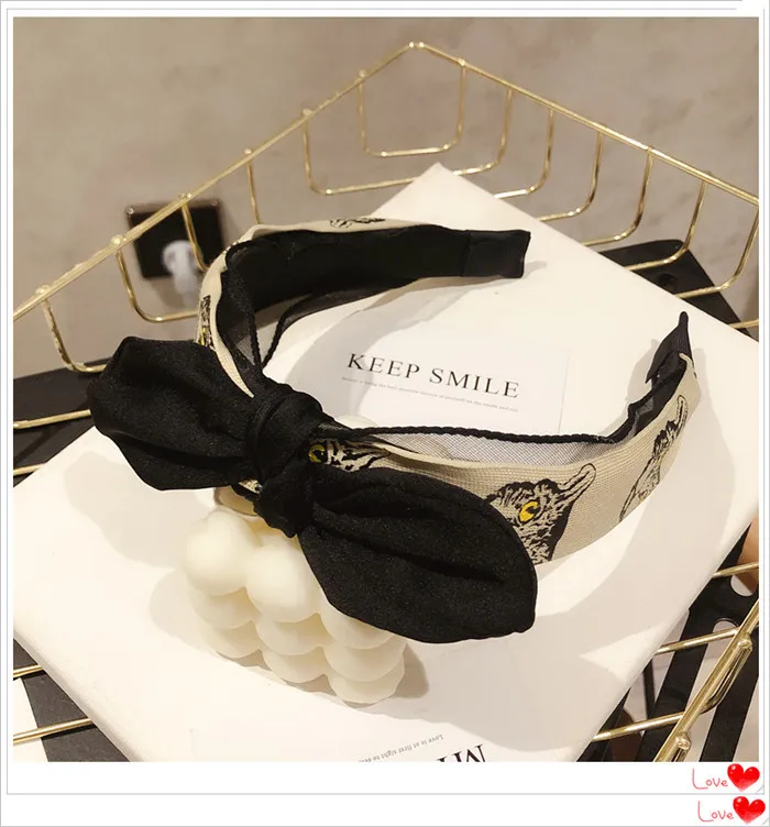 Широкая пластиковая повязка для волос с надписью кошачий глаз модный винтажный