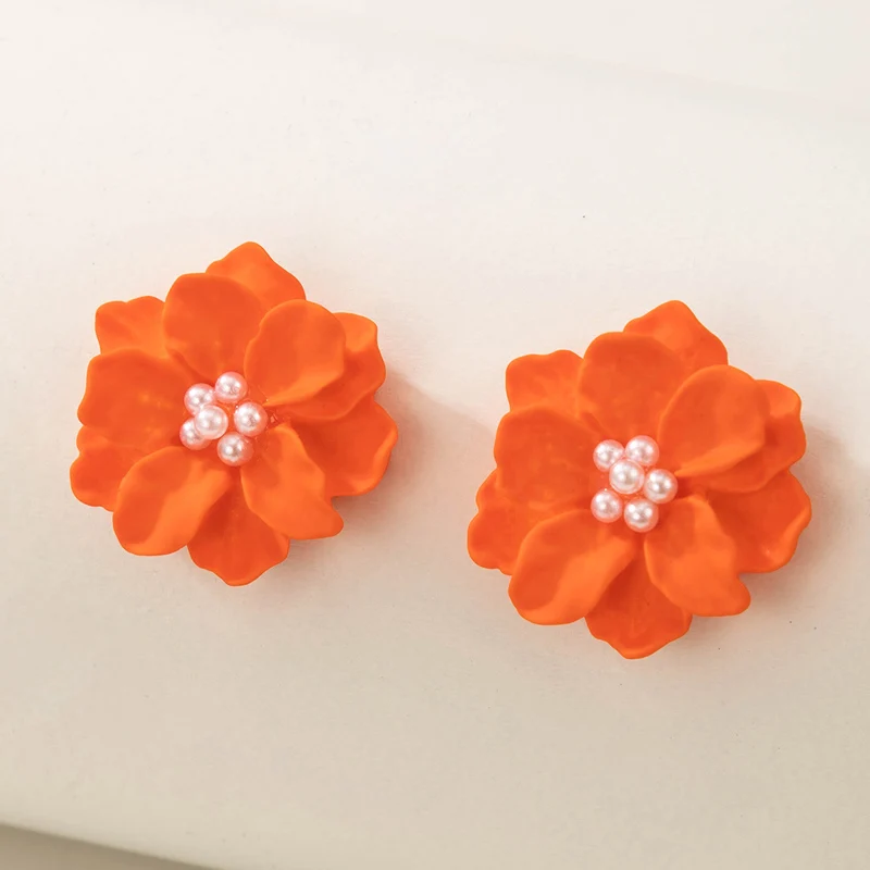 Docona элегантные белые серьги-гвоздики в форме цветка для женщин Простые серьги