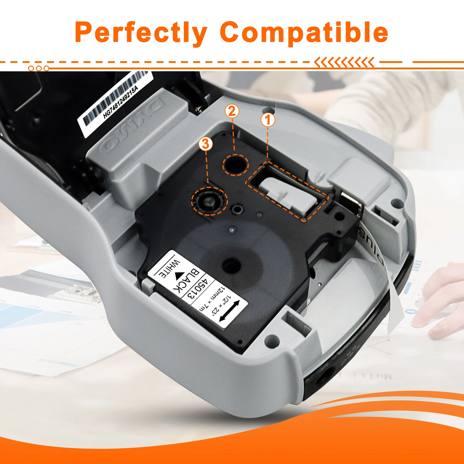 Этикетка Dymo LM160 45018 P, черная и 