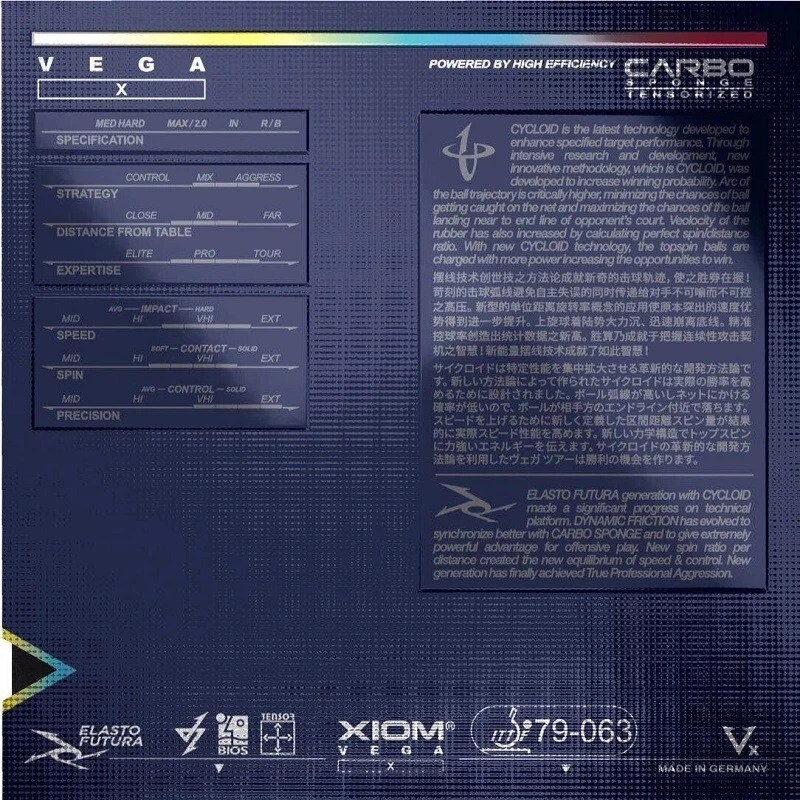XIOM Оригинал 79-063 VEGA X десять юбилей настольного тенниса резиновые вяжущие прыщи в