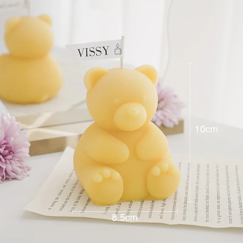 320 г медведь Куб DIY соевый воск Ароматизированная свеча фото реквизит подарок