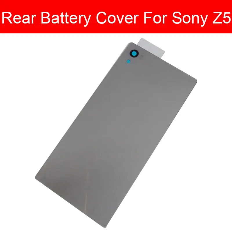 Silver Задняя крышка батарейного отсека для sony Xperia Z5 E6653 E6683 E6633 E6603 Daul Задняя стеклянная крышка чехол+ 1 пленка бесплатно - Цвет: Silver