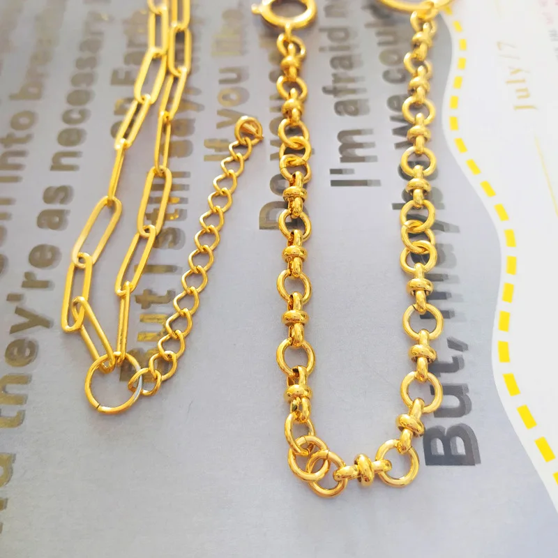 

2020 new copper Necklace Pin double layer female clavicle platinum gift