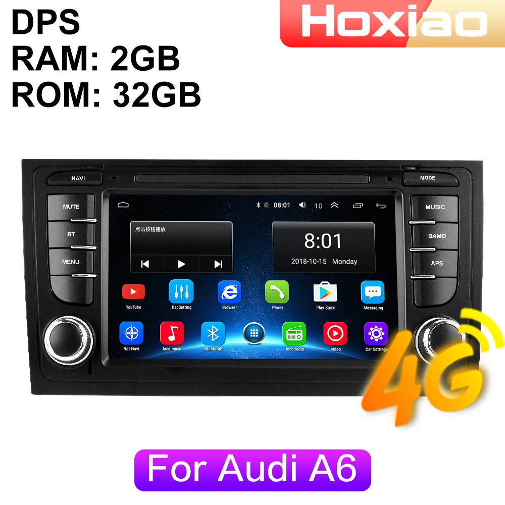4G Android 2din автомобильный Радио Мультимедийный видеоплеер для Audi A6 S6 RS6 1997 1998 1999 2000
