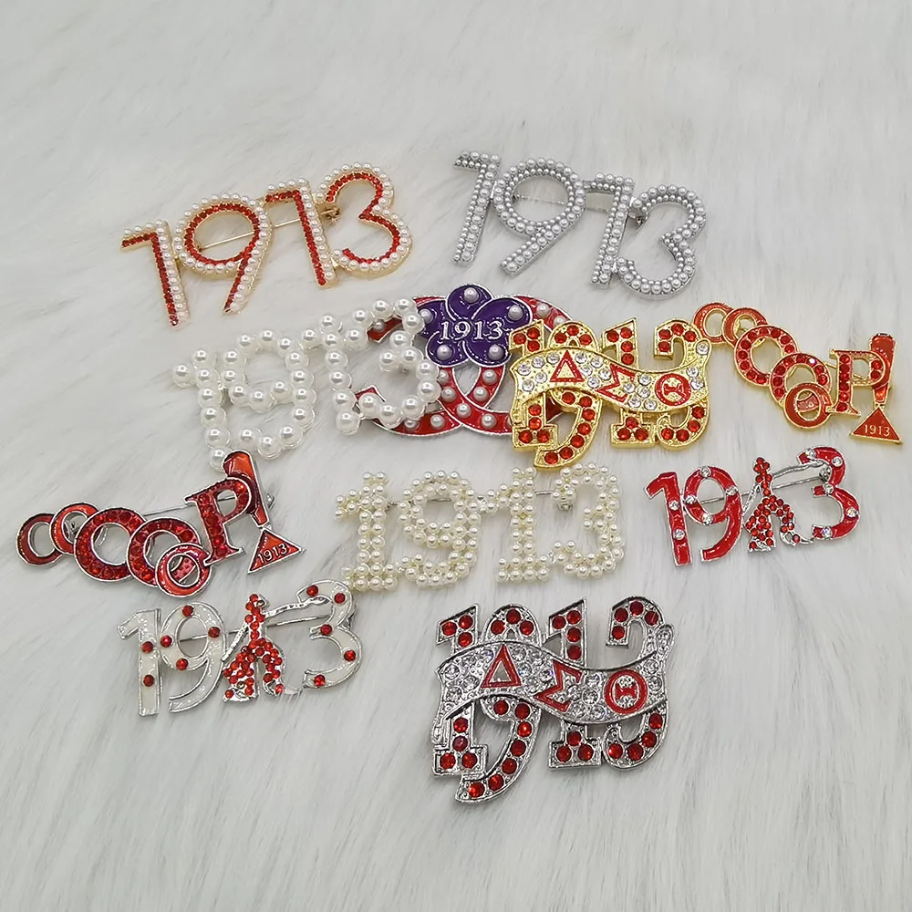 Высокое качество металлический сплав греческая буква 1913 соворотный жемчуг