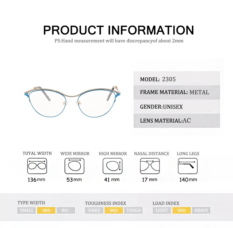 Женская оправа для очков Cateye Классическая разноцветная по рецепту|Женские очки