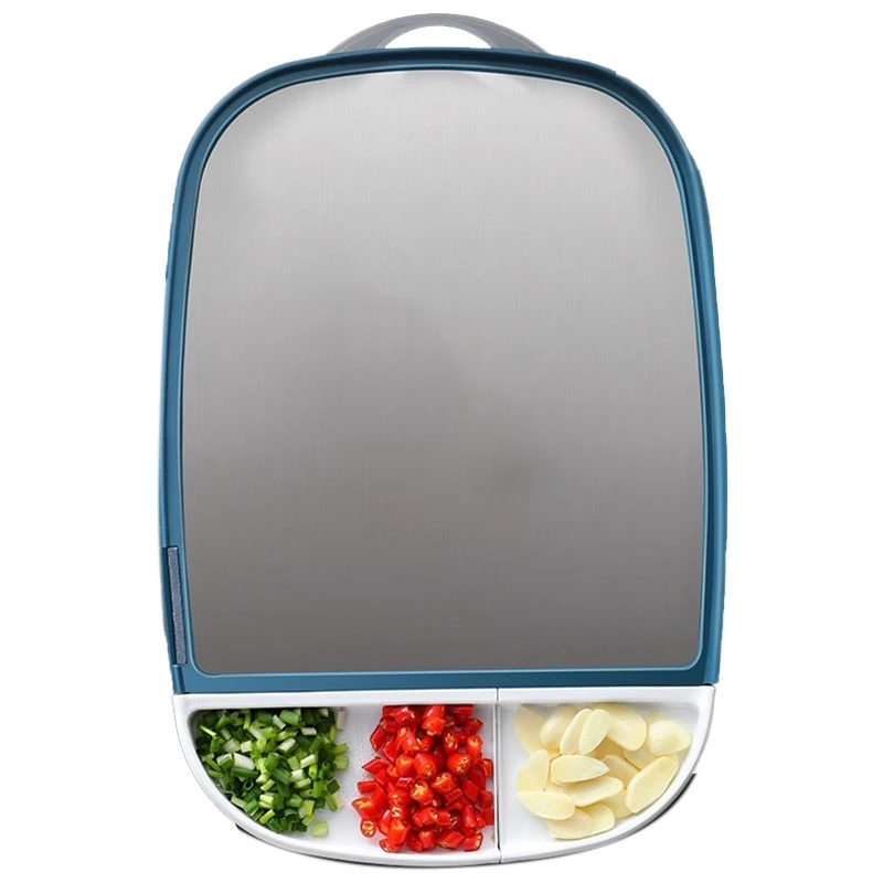 

304 Stainless Steel + Plastic Cutting Board Household Chopping Board Kitchen Fruit Cutting Double-Sided Chopping Board