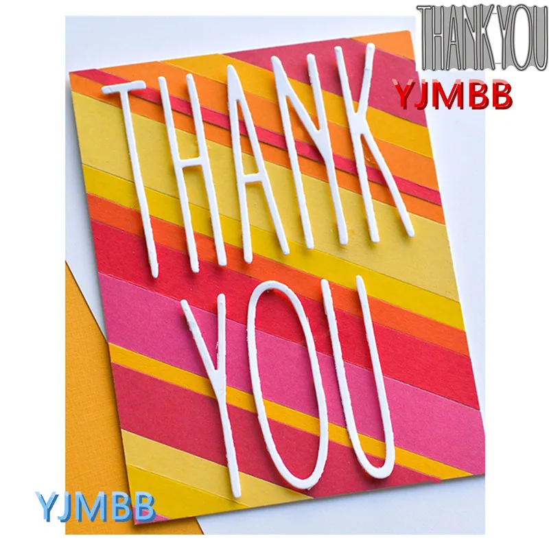 

YJMBB 2021 New THANK YOU English Polite Words Metal Cutting Mould Scrapbook Album Paper DIY Card Craft Embossing Die Cutting