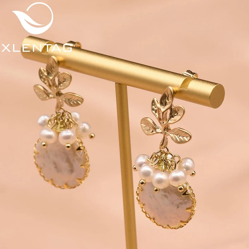 XlentAg натуральные пресноводные барочные жемчужные серьги капли женские